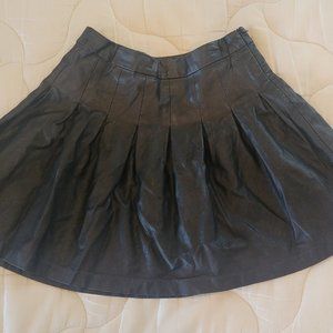 Forever 21 High Waisted Faux Leather Pleated Skirt